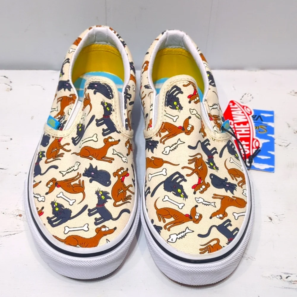 Vans x The Simpsons Kids Slip-On Shoes Size 3 – Santa’s Little Helper & Snowball